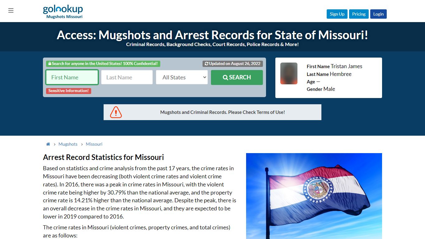 Mugshots Missouri, Missouri Mugshots, Missouri Arrest Records - GoLookUp