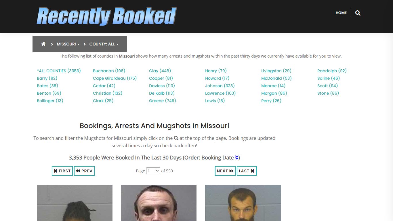 Recent bookings, Arrests, Mugshots in Missouri - Recently Booked